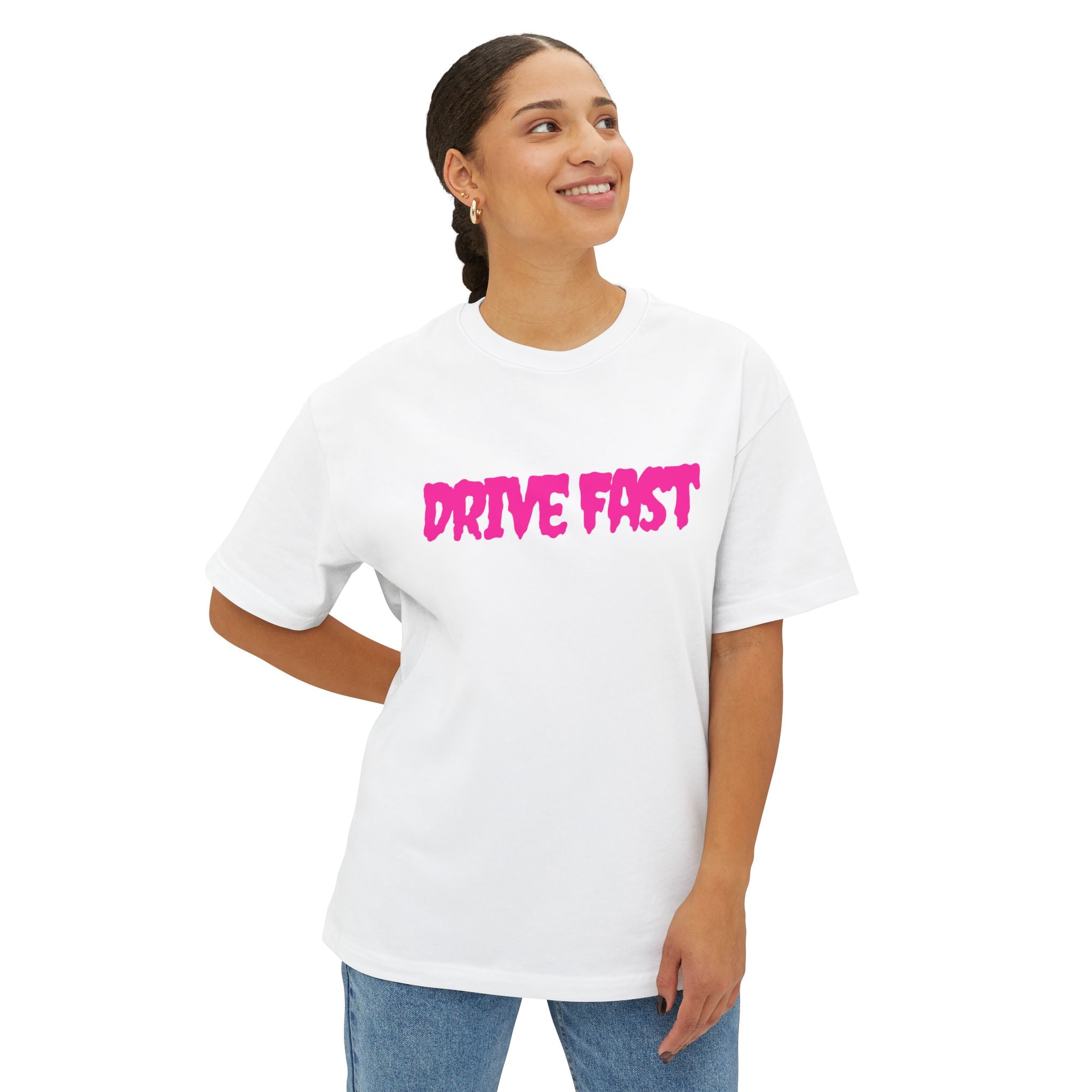 Drive Fast Neon Oversized Boxy Tee